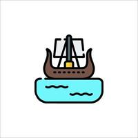 A boat with a sail on it in the water vector