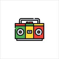 A colorful boombox icon on a white background vector