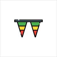 A colorful flag with a triangle on it vector