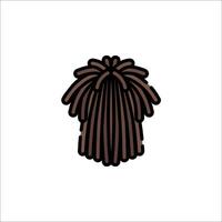 A brown hairdo with a long tail on it vector