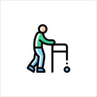 An icon of a man pushing a walker vector