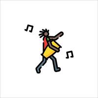 A man with a drum is holding a note vector