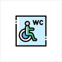A person in a wheelchair is sitting in a wheelchair and holding a sign that says wc vector