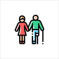 An icon of a man and woman walking together vector