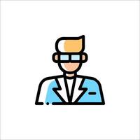 A man in a suit with glasses on his face vector
