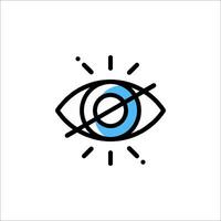 An eye icon with a blue line around it vector