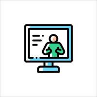 A computer monitor with a person on it vector
