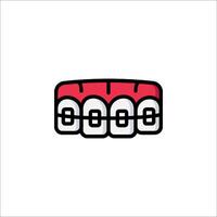 A tooth with braces on it vector