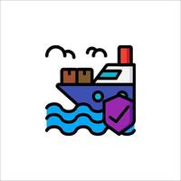 A ship with a check mark on it vector