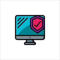 A computer monitor with a check mark on it vector