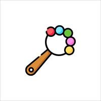 A magnifying glass with colorful balls on it vector