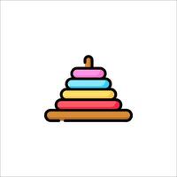 A colorful pyramid icon on a white background vector
