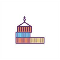 A building with a cross on top of it vector