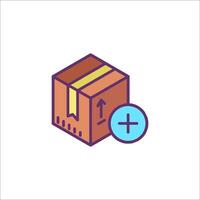 A box with a plus sign on it vector