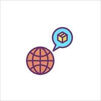 A globe with a box and a speech bubble vector