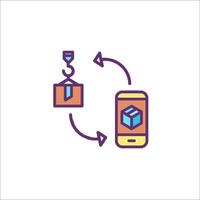A smartphone with a box on it and a box on it vector