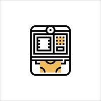 A machine with a coin in it vector