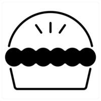 Pie icon concept in black duo line color vector