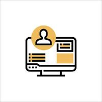 A computer screen with a person on it vector