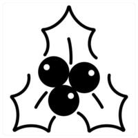 Holly icon concept in black duo line color vector