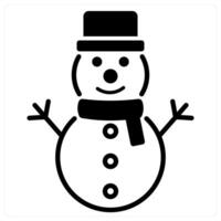 Snowman icon concept in black duo line color vector