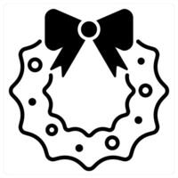 Wreath icon concept in black duo line color vector