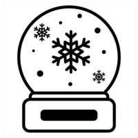 Snowglobe icon concept in black duo line color vector