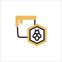 A bee and a bucket icon vector