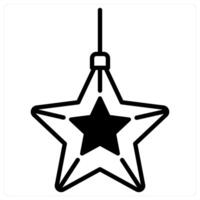 Christmas Star icon concept in black duo line color vector