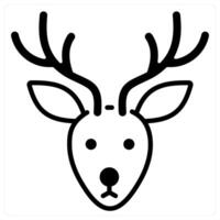 Reindeer icon concept in black duo line color vector