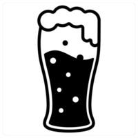 Beer Glass icon concept in black duo line color vector