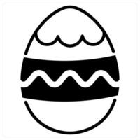 Easter Egg icon concept in black duo line color vector
