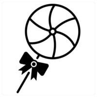 Candy and lollipop icon concept in black duo line color vector