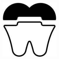 Dental Crown icon concept in black duo line color vector