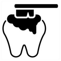 Brushing icon concept in black duo line color vector