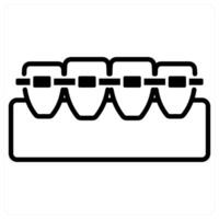 Braces icon concept in black duo line color vector