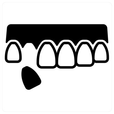 Tooth Loss icon concept in black duo line color