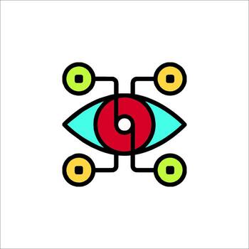 An eye with a circle around it and a circle around it vector