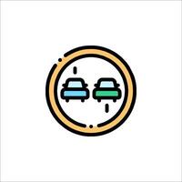 A car driving on the road in a circle vector