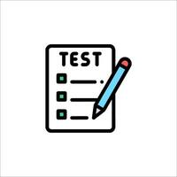 Test icon with a pencil and a check box vector