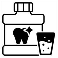 Mouthwash icon concept in black duo line color vector