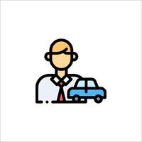 A man with a car icon vector