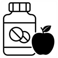 Vitamins icon concept in black duo line color vector