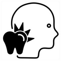 Toothache icon concept in black duo line color vector