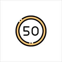The 50 seconds icon is shown in a circle vector
