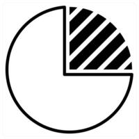 Pie chart and statistics icon concept in black duo line color vector