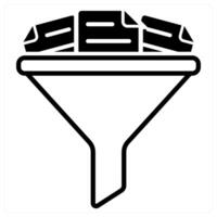 Filtering icon concept in black duo line color vector