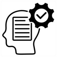 Interpreting Data icon concept in black duo line color vector