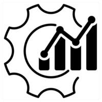 Optimization icon concept in black duo line color vector