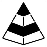 Pyramid Graph icon concept in black duo line color vector